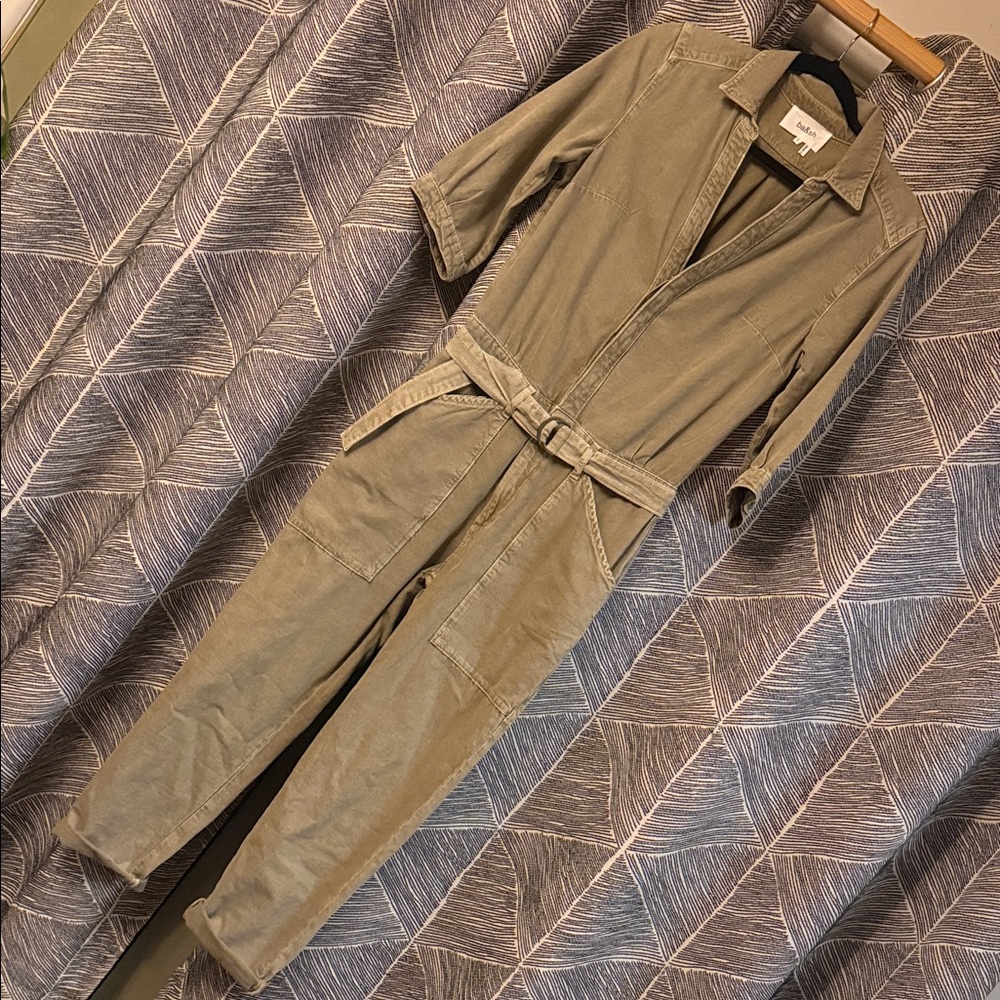 ba&sh khaki green utility romper jumpsuit